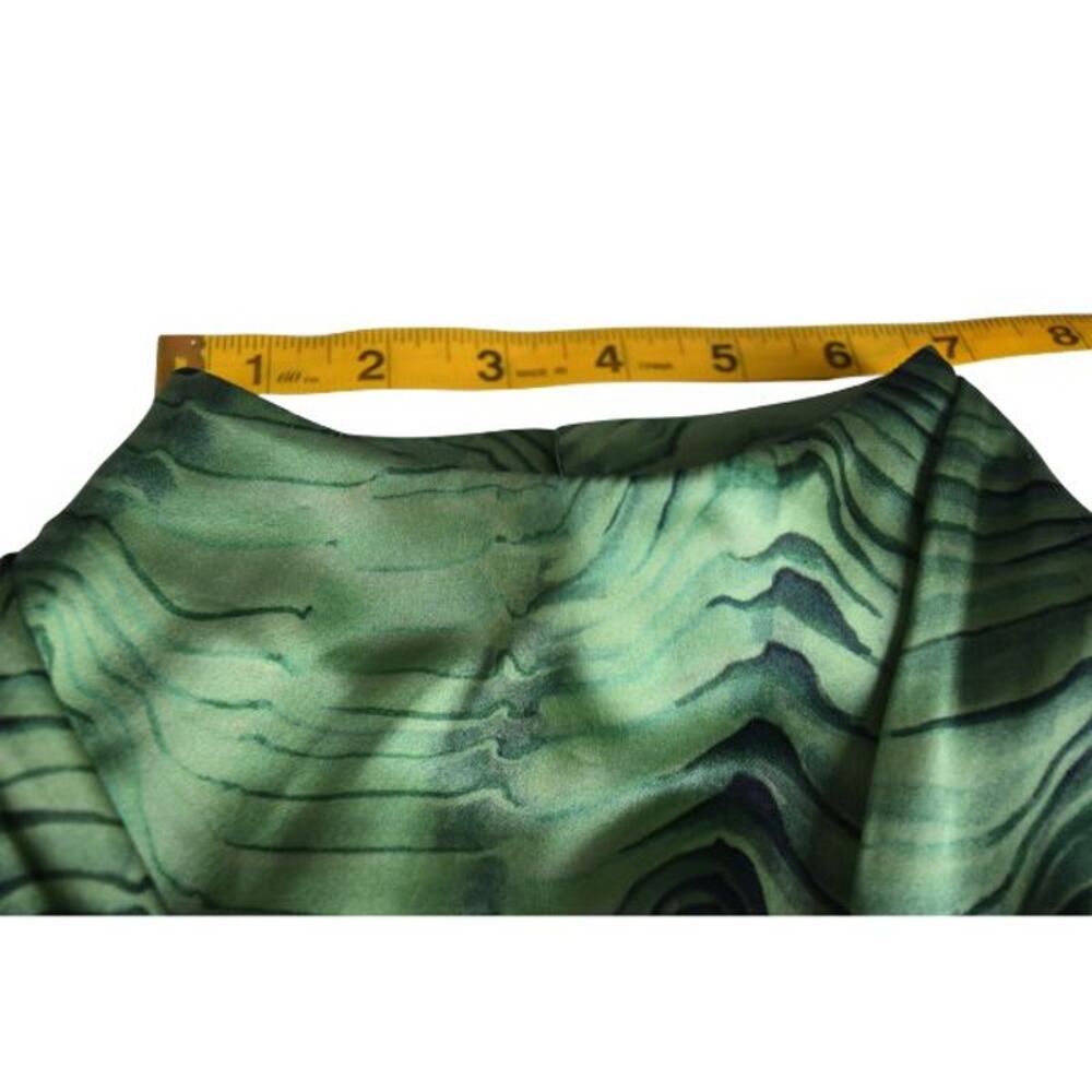 Santorelli silk sleeveless blouse green high neck Italy 40 size 4 NWT - Picture 11 of 11
